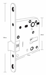 Защёлка сантехническая с пластиковым язычком PLAST50/70 WHITE (белый)