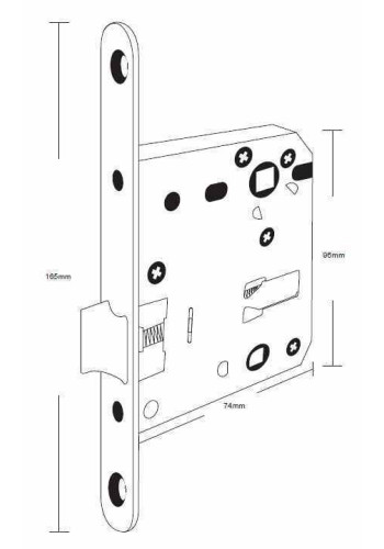 Защёлка сантехническая с пластиковым язычком PLAST50/70 WHITE (белый)